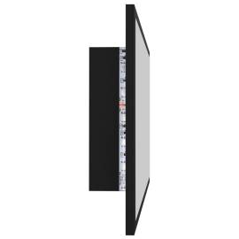Oglindă de baie cu led, negru, 80x8,5x37 cm, pal, 8 image