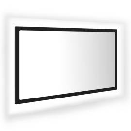 Oglindă de baie cu led, negru, 80x8,5x37 cm, pal, 2 image