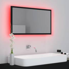 Oglindă de baie cu led, negru, 80x8,5x37 cm, pal, 5 image