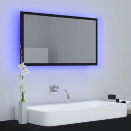 Oglindă de baie cu led, negru, 80x8,5x37 cm, pal, 3 image
