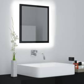 Oglindă de baie cu led, negru extralucios, 40x8,5x37 cm, pal