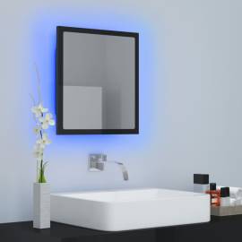 Oglindă de baie cu led, negru extralucios, 40x8,5x37 cm, pal, 4 image