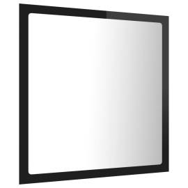 Oglindă de baie cu led, negru extralucios, 40x8,5x37 cm, pal, 7 image