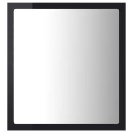Oglindă de baie cu led, negru extralucios, 40x8,5x37 cm, pal, 6 image