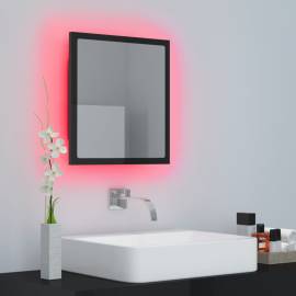 Oglindă de baie cu led, negru extralucios, 40x8,5x37 cm, pal, 3 image