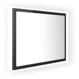 Oglindă de baie cu led, negru extralucios, 60x8,5x37 cm, pal, 2 image