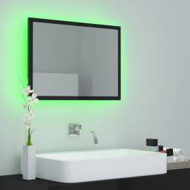 Oglindă de baie cu led, negru extralucios, 60x8,5x37 cm, pal, 4 image
