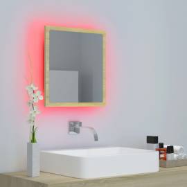 Oglindă de baie cu led, stejar sonoma, 40x8,5x37 cm, pal, 5 image