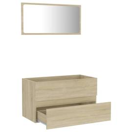 Set mobilier baie, 2 piese, stejar sonoma, pal, 5 image