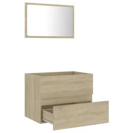 Set mobilier baie, 2 piese, stejar sonoma, pal, 7 image