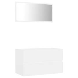 Set mobilier de baie, 2 piese, alb, pal, 2 image