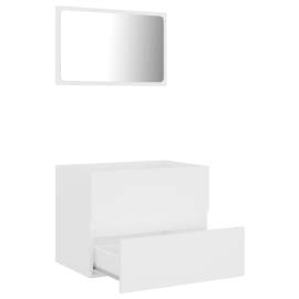 Set mobilier de baie, 2 piese, alb, pal, 5 image