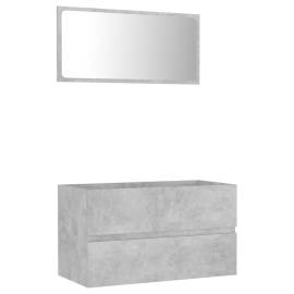 Set mobilier de baie, 2 piese, gri beton, pal, 2 image
