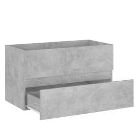 Set mobilier de baie, 2 piese, gri beton, pal, 11 image
