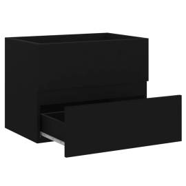 Set mobilier de baie, 2 piese, negru, pal, 11 image