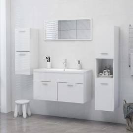 Dulap de baie, alb extralucios, 30 x 30 x 130 cm, pal, 5 image