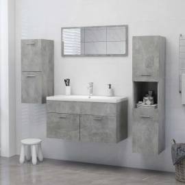 Dulap de baie, gri beton, 30 x 30 x 130 cm, pal, 5 image