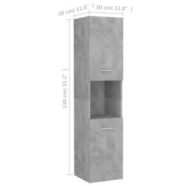 Dulap de baie, gri beton, 30 x 30 x 130 cm, pal, 10 image