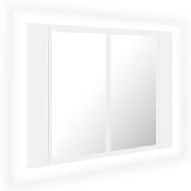 Dulap de baie cu oglindă și led, alb, 60x12x45 cm, 2 image