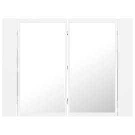 Dulap de baie cu oglindă și led, alb, 60x12x45 cm, 9 image
