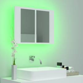 Dulap de baie cu oglindă și led, alb, 60x12x45 cm, 4 image