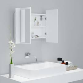 Dulap de baie cu oglindă și led, alb, 60x12x45 cm, 6 image