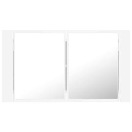 Dulap de baie cu oglindă și led, alb, 80x12x45 cm, 9 image