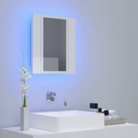 Dulap de baie cu oglindă și led, alb extralucios, 40x12x45 cm, 3 image
