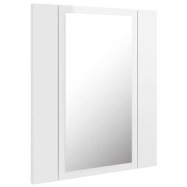Dulap de baie cu oglindă și led, alb extralucios, 40x12x45 cm, 8 image