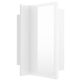 Dulap de baie cu oglindă și led, alb extralucios, 40x12x45 cm, 11 image