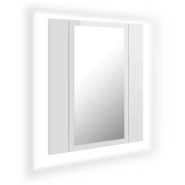 Dulap de baie cu oglindă și led, alb extralucios, 40x12x45 cm, 2 image