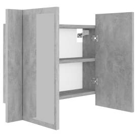Dulap de baie cu oglindă și led, gri beton, 60x12x45 cm, 11 image