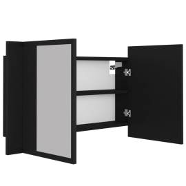 Dulap de baie cu oglindă și led, negru, 80x12x45 cm, 11 image