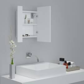 Dulap de baie cu oglindă & led, alb, 40x12x45 cm, 6 image
