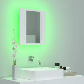 Dulap de baie cu oglindă & led, alb, 40x12x45 cm, 4 image