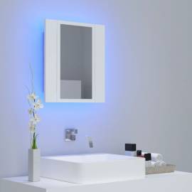 Dulap de baie cu oglindă & led, alb, 40x12x45 cm, 3 image