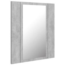 Dulap de baie cu oglindă & led, gri beton, 40x12x45 cm, 8 image