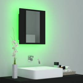 Dulap de baie cu oglindă & led, negru, 40x12x45 cm, 4 image