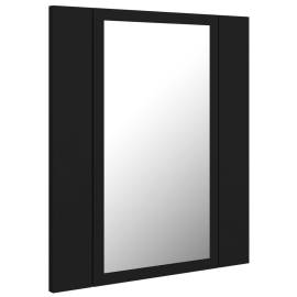 Dulap de baie cu oglindă & led, negru, 40x12x45 cm, 8 image