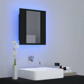 Dulap de baie cu oglindă & led, negru, 40x12x45 cm, 3 image