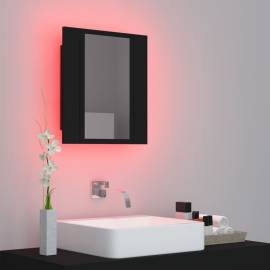 Dulap de baie cu oglindă & led, negru, 40x12x45 cm, 5 image