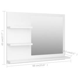Oglindă de baie, alb, 60 x 10,5 x 45 cm, pal, 7 image