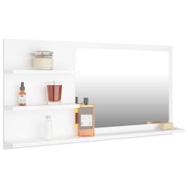 Oglindă de baie, alb, 90 x 10,5 x 45 cm, pal, 3 image