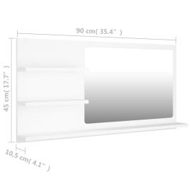 Oglindă de baie, alb, 90 x 10,5 x 45 cm, pal, 7 image