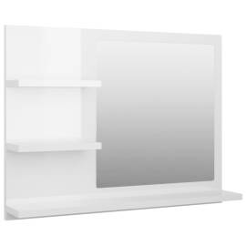 Oglindă de baie, alb extralucios, 60 x 10,5 x 45 cm, pal, 2 image