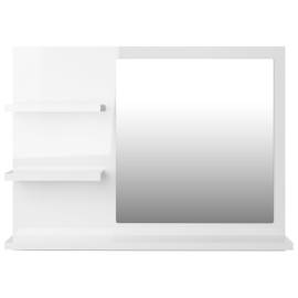 Oglindă de baie, alb extralucios, 60 x 10,5 x 45 cm, pal, 5 image