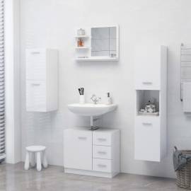 Oglindă de baie, alb extralucios, 60 x 10,5 x 45 cm, pal, 4 image
