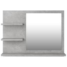 Oglindă de baie, gri beton, 60x10,5x45 cm, pal, 5 image