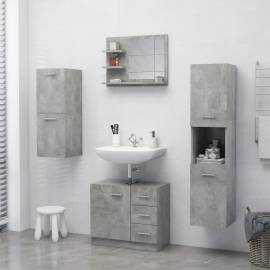 Oglindă de baie, gri beton, 60x10,5x45 cm, pal, 4 image