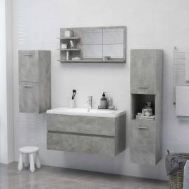 Oglindă de baie, gri beton, 90 x 10,5 x 45 cm, pal, 4 image